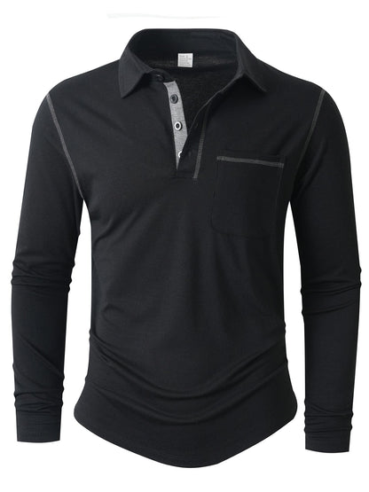 Men's Long-Sleeve Polo Shirt Elegant Sporty