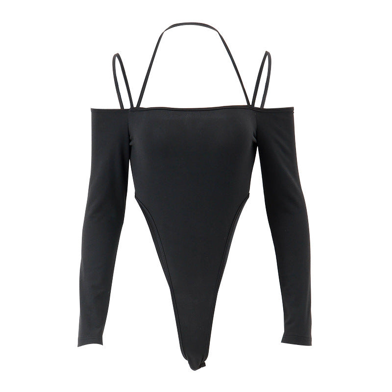 Women's Off-Shoulder Long-Sleeve Bodysuit Elegant Top