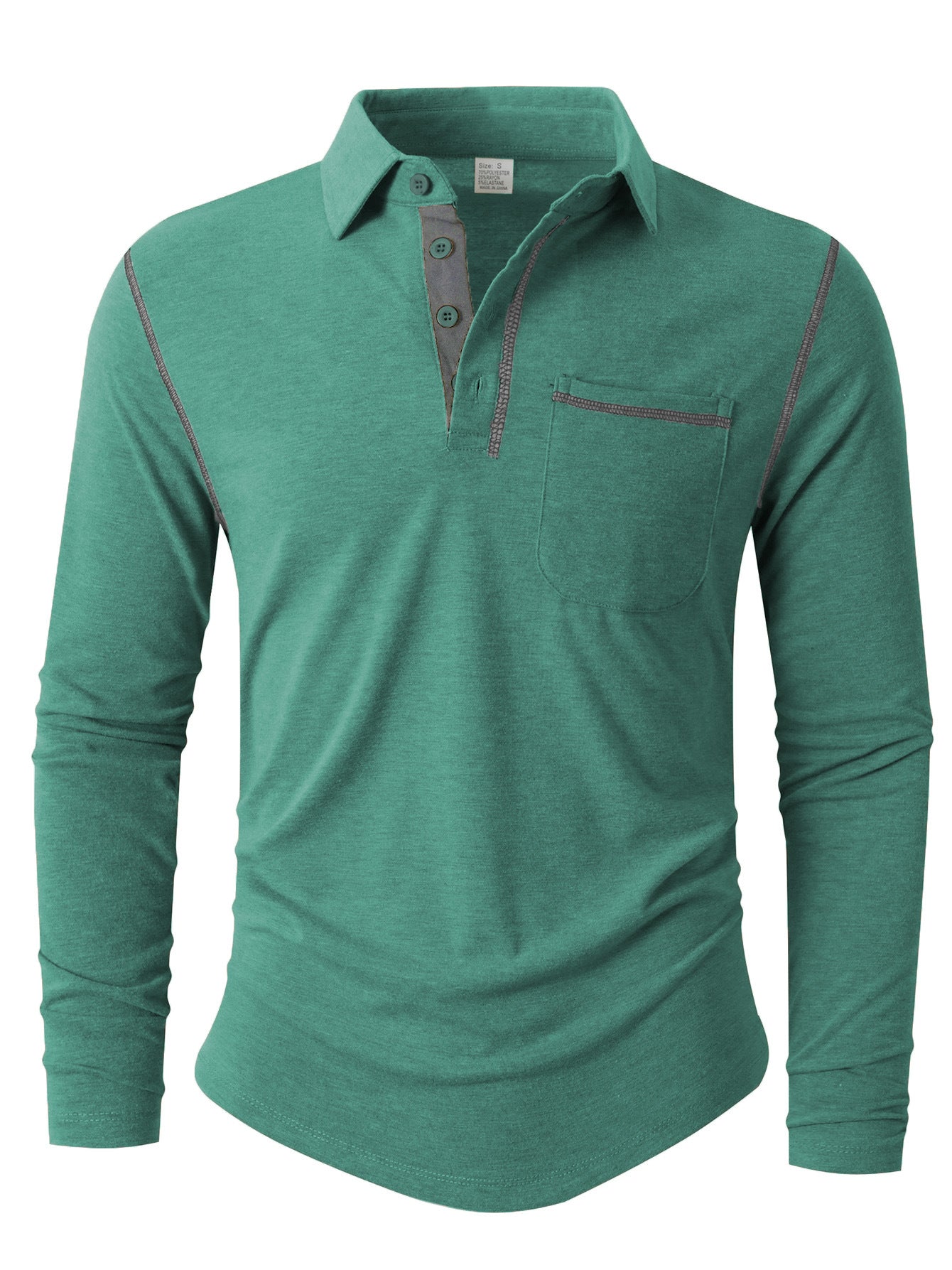 Men's Long-Sleeve Polo Shirt Elegant Sporty