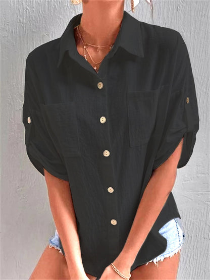 Women's Linen Blouse Summer-Light Elegant Design