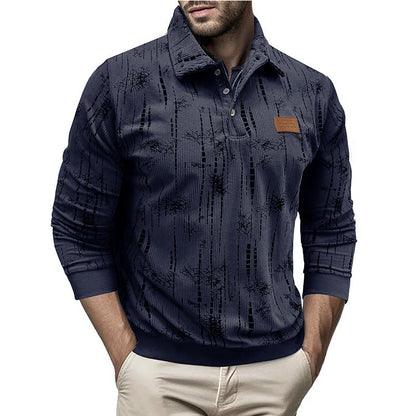 Patterned Women's Blouse Casual Button Collar