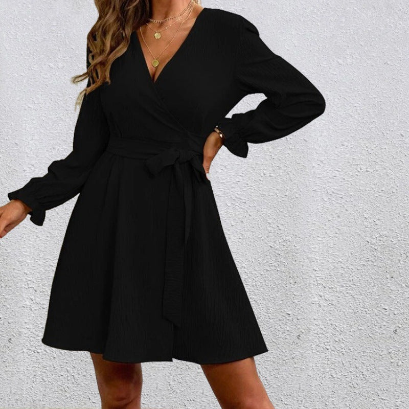 Frauen Wickelkleid Elegant Lang - IdealeKleiden