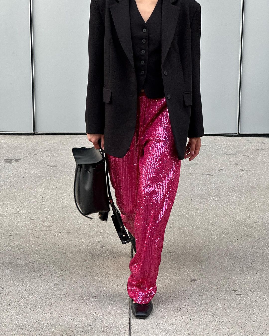 Glittery Women's Trousers Elegant Palazzo Style