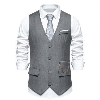 Men's Elegant Modern Suit Vest with Pockets