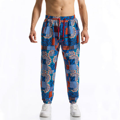 Men's Casual Pants Colorful Patterned Elastic