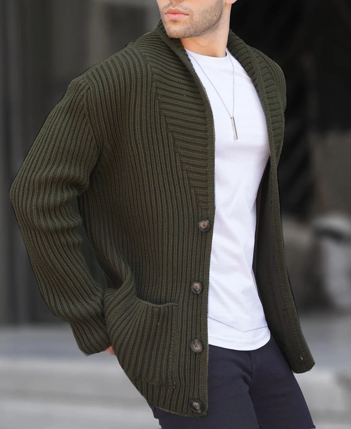 Men's Sweater Cardigan Modern Button Design