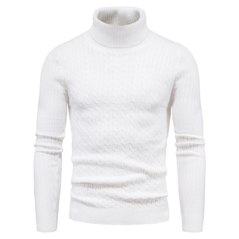 Men's Turtleneck Sweater Cable Knit Elegant Fashion