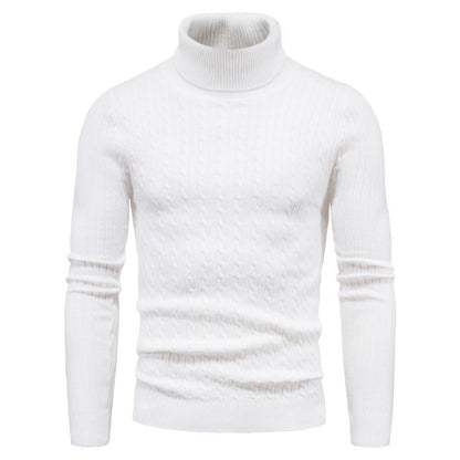 Men's Turtleneck Sweater Cable Knit Elegant Fashion