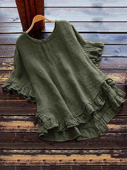 Women's Top Casual Ruffle Detail Loose Fit