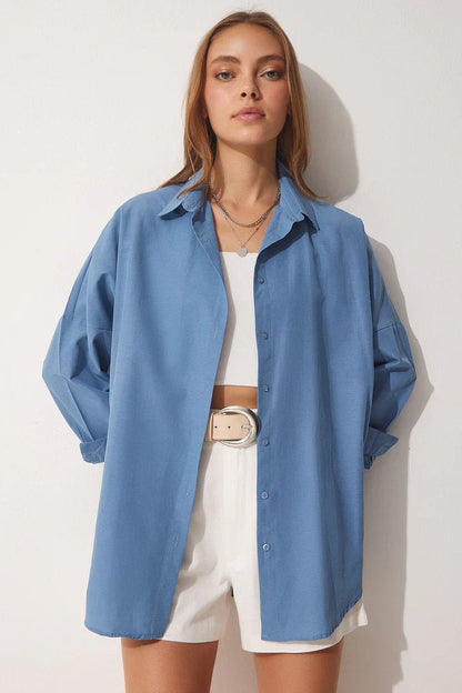 Loose Blouse Long Sleeve Cotton Comfort