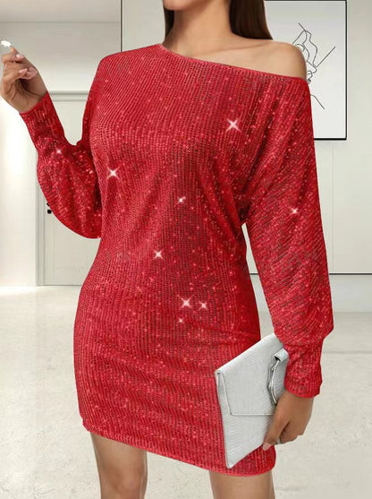 Women's Party Dress Elegant Asymmetrical Glitter