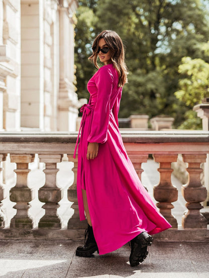Women's Maxi Dress Elegant Ruffle Dress Long Sleeve