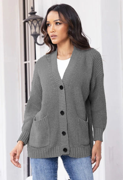 Women's Cardigan Large Pockets Classic Elegant Women's Jacket