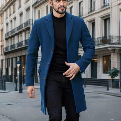 Herren Wollmantel Elegant Grau - IdealeKleiden
