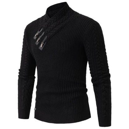 Men's Knitted Jumper Asymmetrical Modern Design