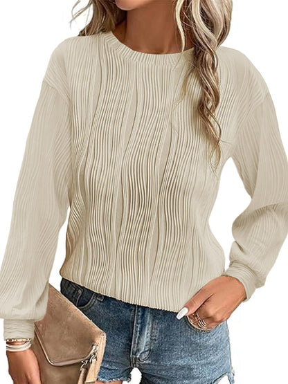 Women's Pleated Long-Sleeved Elegant Sweater
