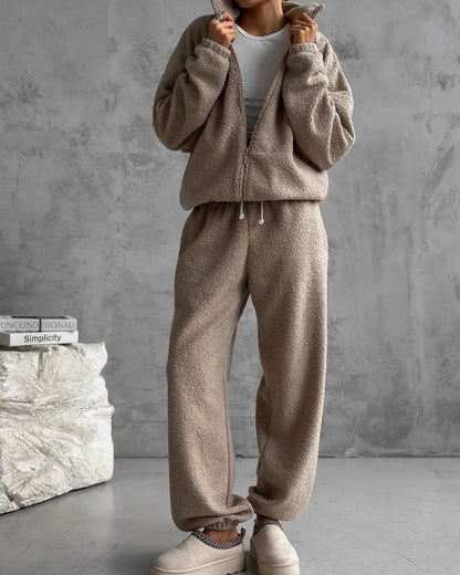 Women's Tracksuit Set Hooded Elastic Comfy