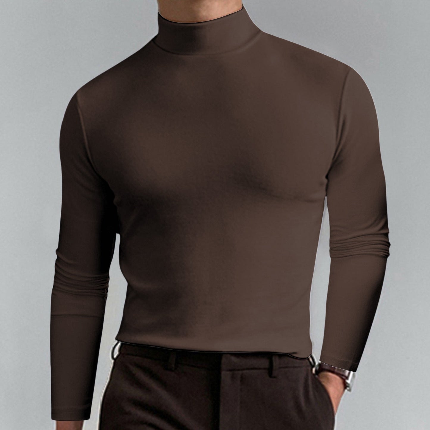 Men's Fine Cotton Turtleneck Sweater Elegant Design