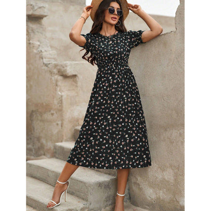 Summer Dress Floral Print Empire Waist Women's Dress