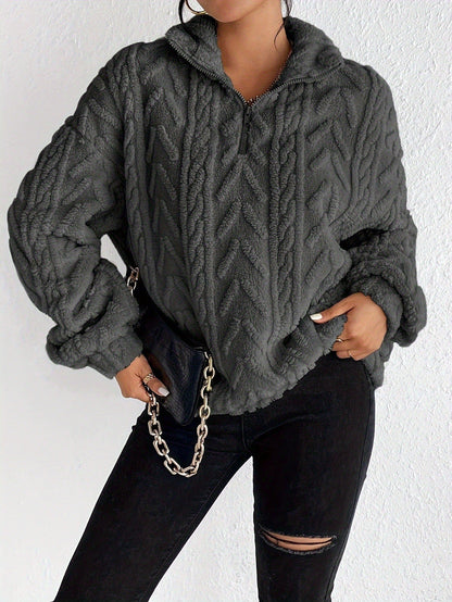 Women's Soft Fleece High-Neck Modern Pullover