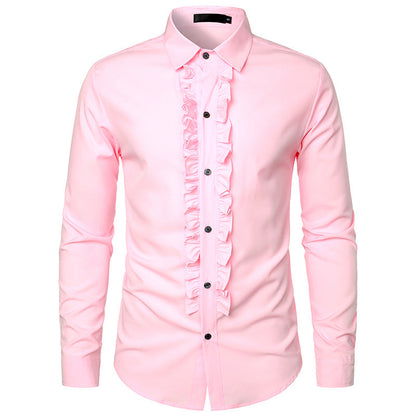 Men's Elegant Ruffle Design Shirt