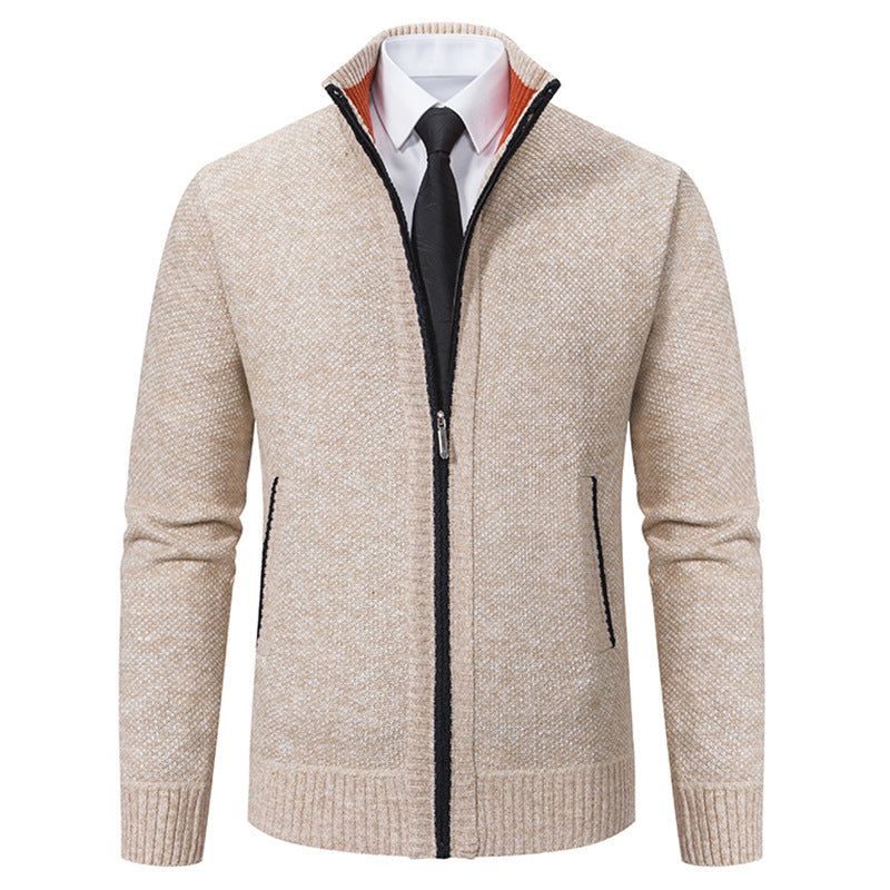Men's Cardigan Elegant High Collar Zipper