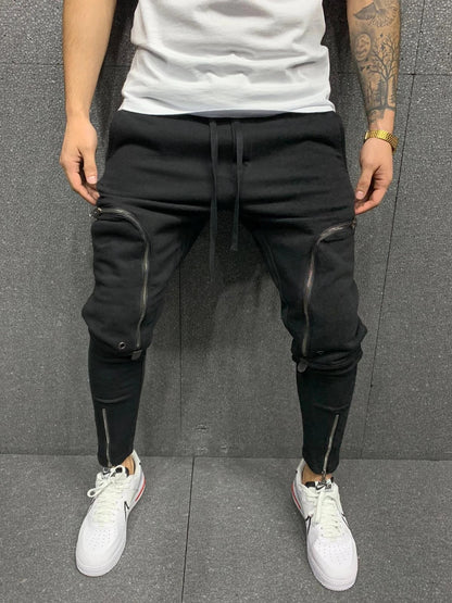 Men's Modern Style Joggers with Zipper Detail