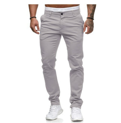 Men's Slim-Fit Chino Trousers Elegant Comfortable