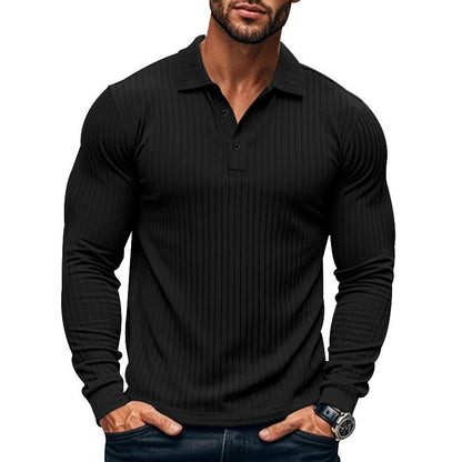 Men's Long-Sleeve Shirt Textured Pattern Modern
