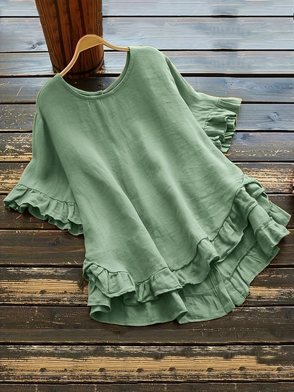 Women's Top Casual Ruffle Detail Loose Fit