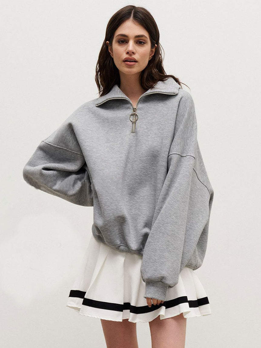 Women's Modern Zip High-Neck Sweater