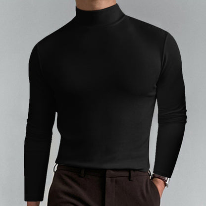 Men's Fine Cotton Turtleneck Sweater Elegant Design