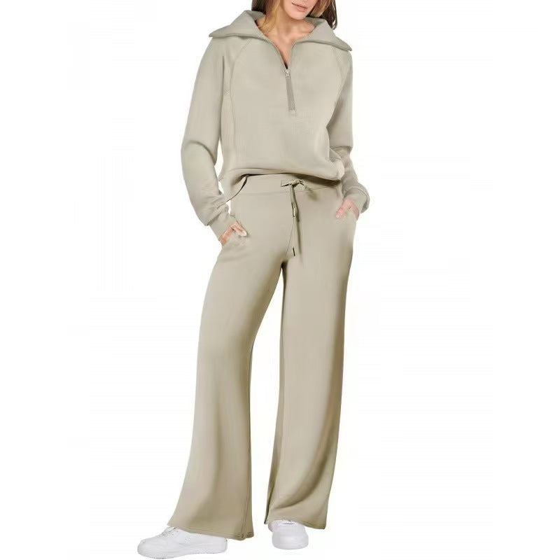 Women's Sports Set with Stand-up Collar and Braces