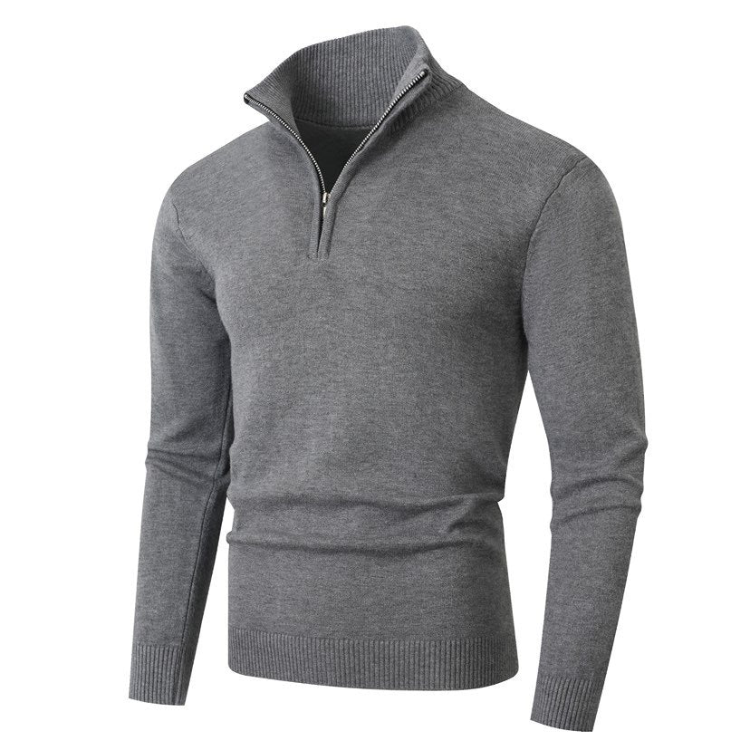 Men's Modern Pullover Half-Zip Textured Fabric