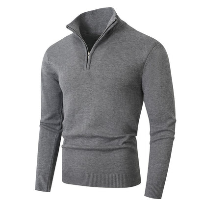 Men's Modern Pullover Half-Zip Textured Fabric