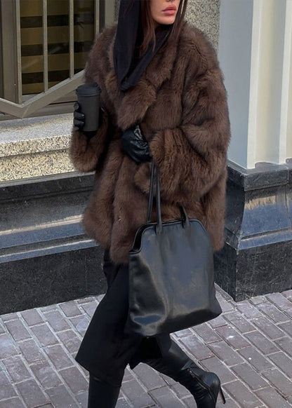 Modische Kunstfell-Jacke Damen - IdealeKleiden