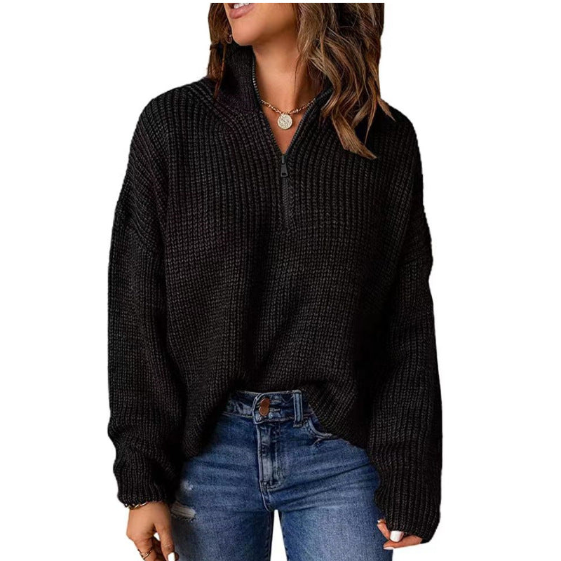 Women's Pullover Short Zipper Elegant