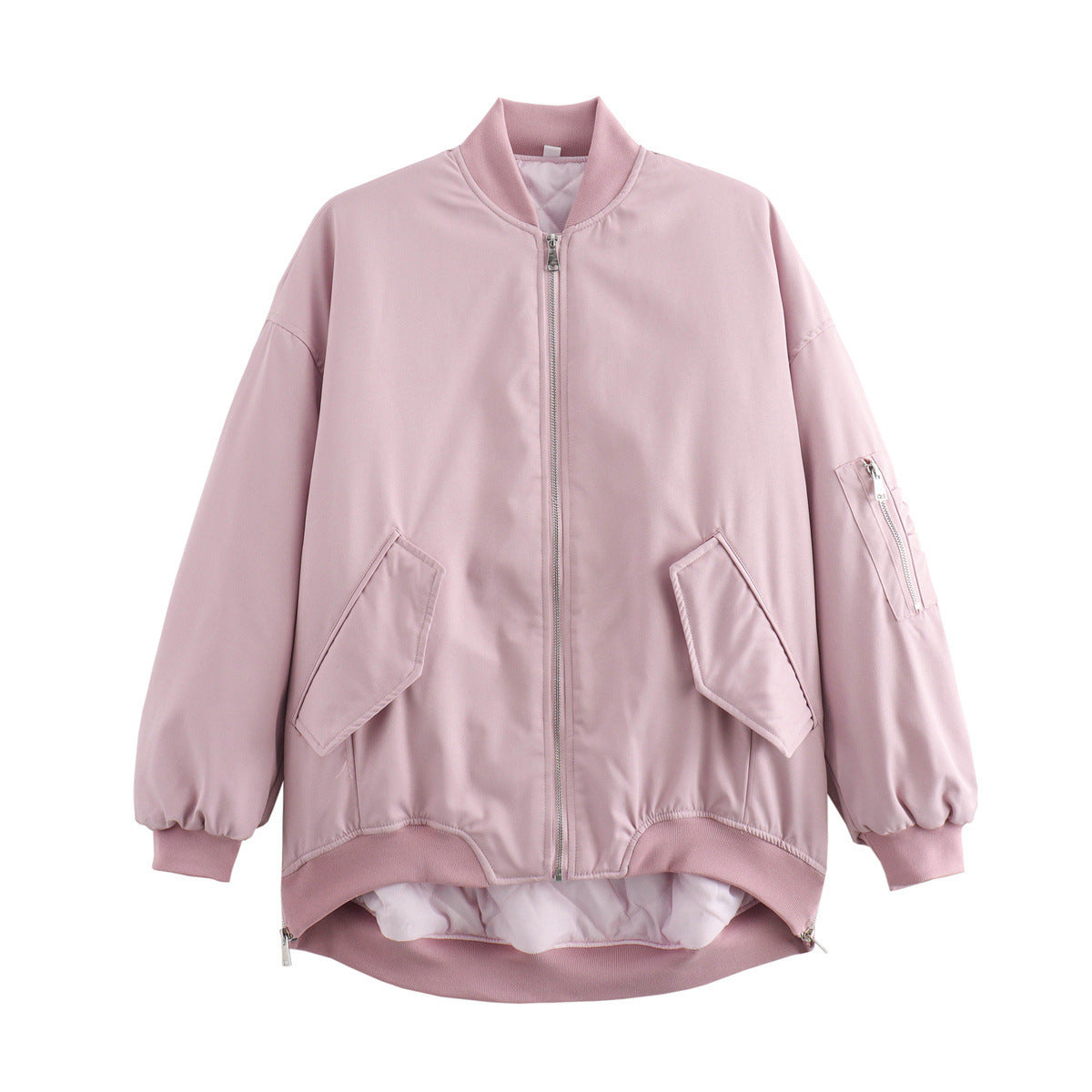 Women's Sporty Casual Bomber Jacket with Pockets