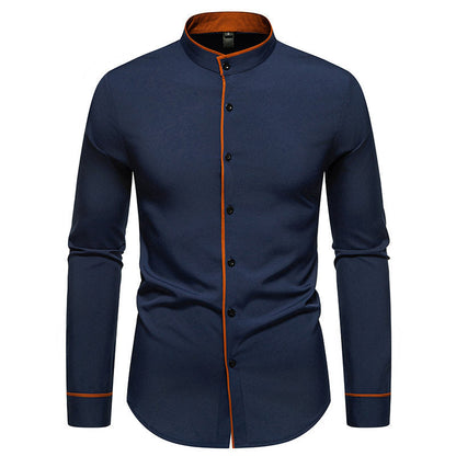 Herren Hemd Elegant Modern Stehkragen
