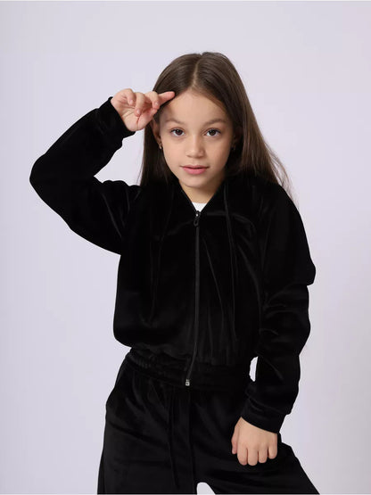 Women's Velour Sports Set Hooded Elastic
