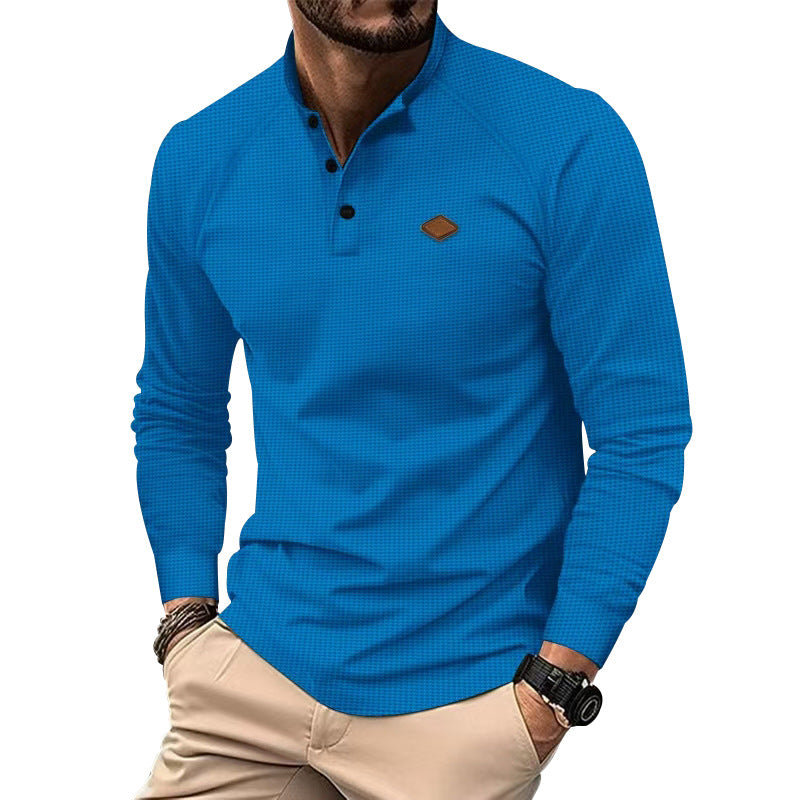 Men's Long-Sleeve Shirt Textured Modern Buttons