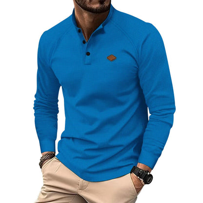 Men's Long-Sleeve Shirt Textured Modern Buttons