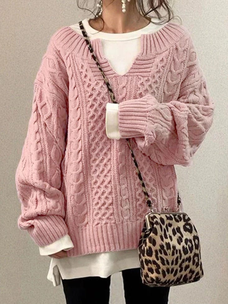 Women's dress wool blend plus size V-neck long sleeve