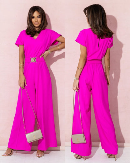 Women's Jumpsuit Wide Leg Trend Belt