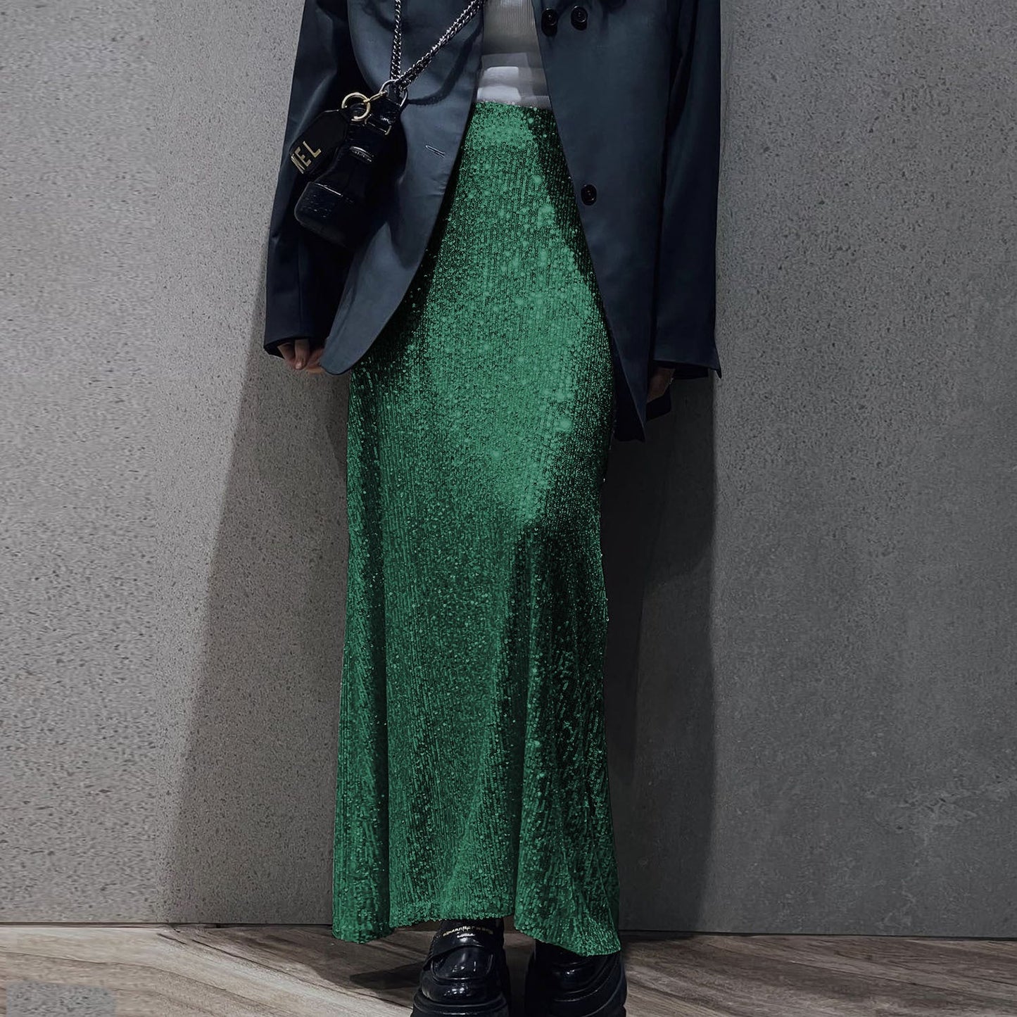 Women's Maxi Dress Glittering Elegant High-Waisted