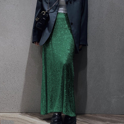 Women's Maxi Dress Glittering Elegant High-Waisted
