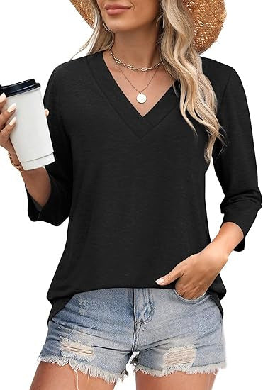 Women's Top V-Neck Elegant Blouse