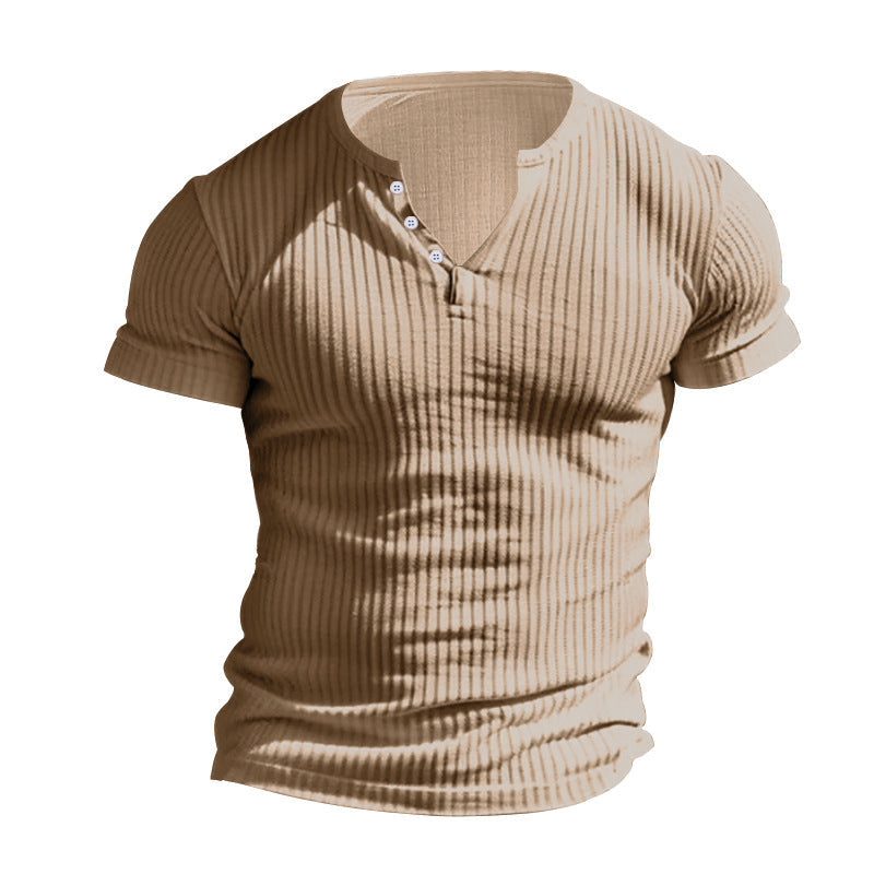 Herren Kurzarm T-Shirt Ripp-Design Klassisch
