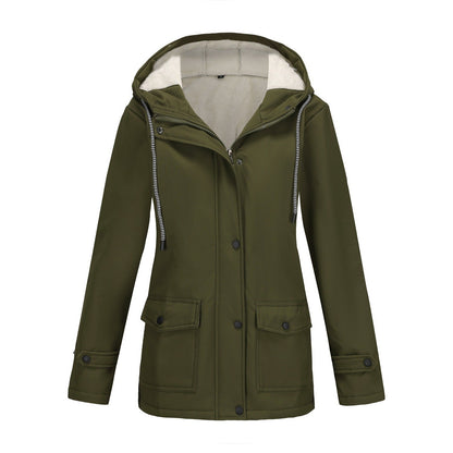 Women's Winter Jacket Warm Fleece Hooded Outdoor