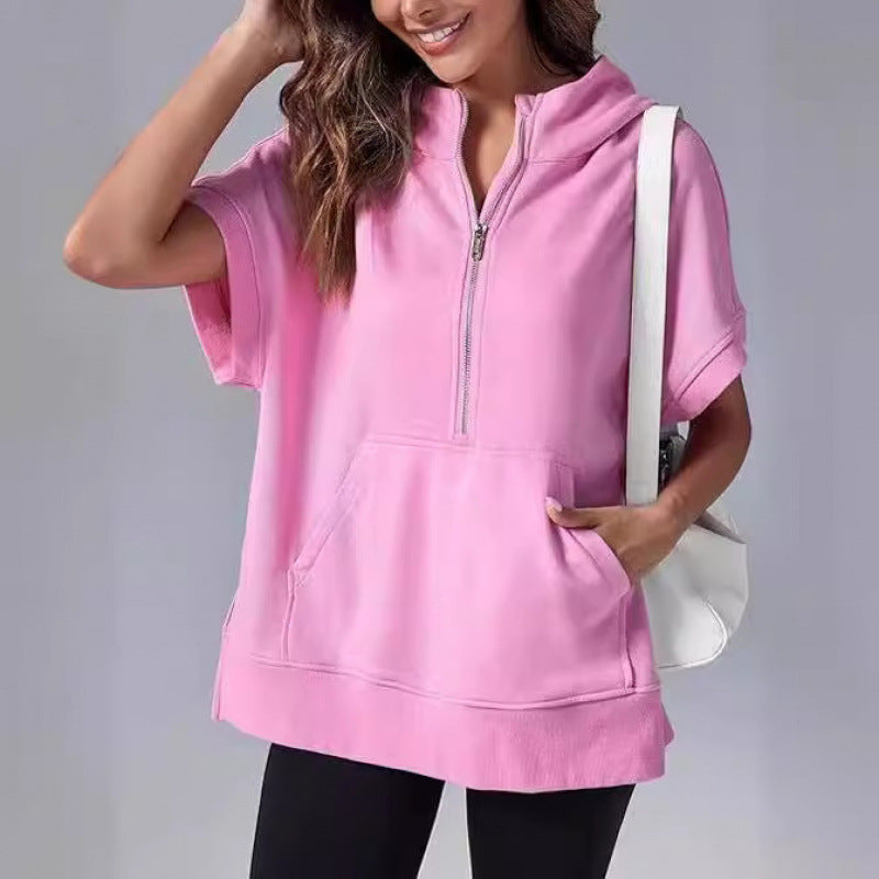Damen Kapuzenpullover Lässig Mit Taschen Und Reißverschluss - IdealeKleiden